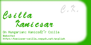 csilla kanicsar business card